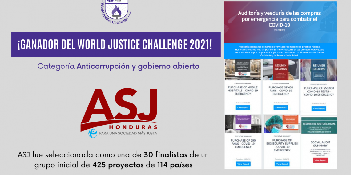ASJ gana premio mundial anticorrupción por alertar desastre en las compras de emergencia COVID-19